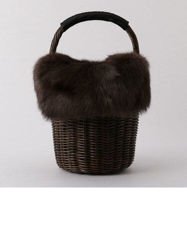 【BAGMATI/バグマティ】 ファー付かごバッグ