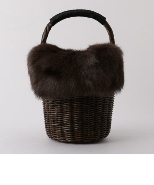 【BAGMATI/バグマティ】 ファー付かごバッグ