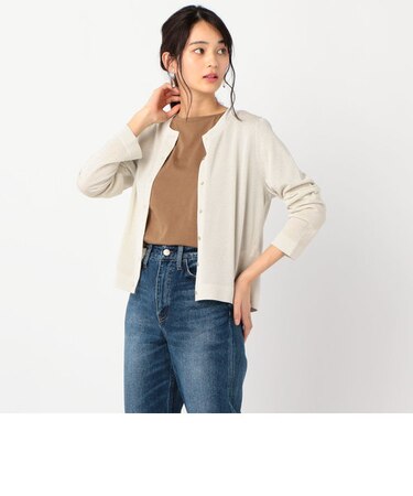 ゴールドボタン天竺ショートカーディガン