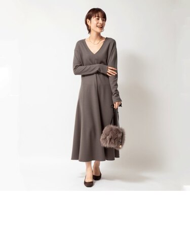 ウールジャージ圧縮ワンピース