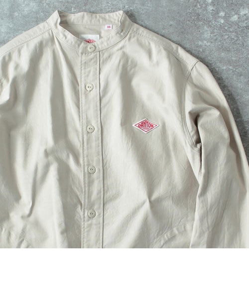 美品 ダントン 大きいサイズ 42 バンドカラー デニム シャツ