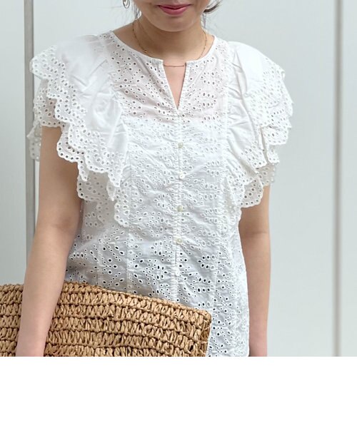 ローン刺繍ボーラ―レースブラウス｜ノーリーズの通販｜&mall（アンド 