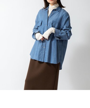 デニム調CPOシャツ