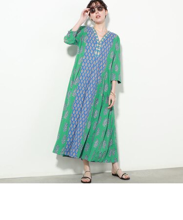◇【WEB限定】【ne Quittez pas/ヌキテパ】ETHNIC PRINT PANEL DRESS 