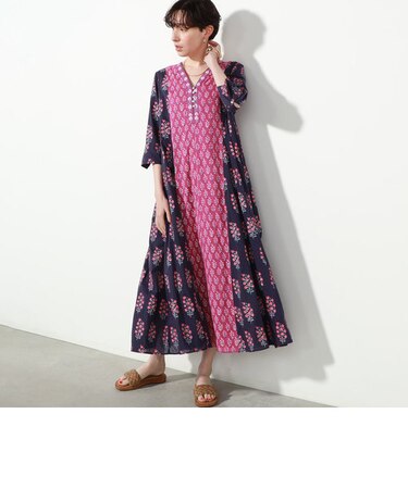 ◇【WEB限定】【ne Quittez pas/ヌキテパ】ETHNIC PRINT PANEL DRESS 
