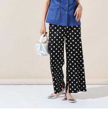 【WEB限定サイズあり】リネンレーヨンドットパンツ