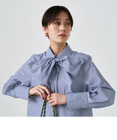 ◇【WEB限定】ボウタイ付きフレアシャツ