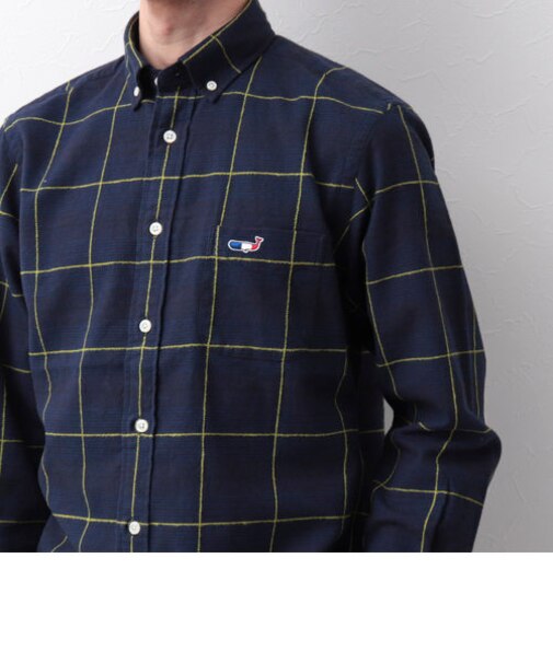 クジラボタンダウン ネルシャツ