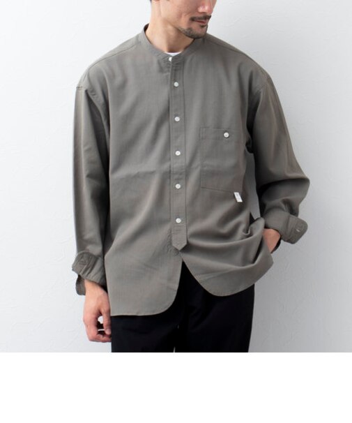 【WORK ABOUT/ワークアバウト】NORMANDY SHIRT バンドカラー スタンドカラー