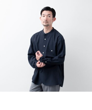 【WORK ABOUT/ワークアバウト】NORMANDY SHIRT バンドカラー スタンドカラー