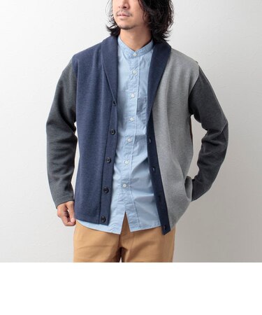 バーバリー 美品 ショールカラーアシンメトリーカーディガン メガ 