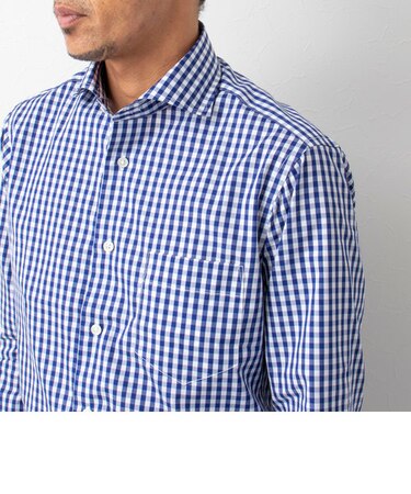 イージーアイロン ワイドカラー ドレスシャツ