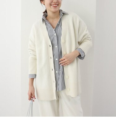 ◇【WEB限定】MUSIC カシミヤブレンド長めVネックカーディガン