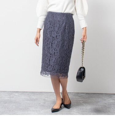 リバーレースミディタイトスカート