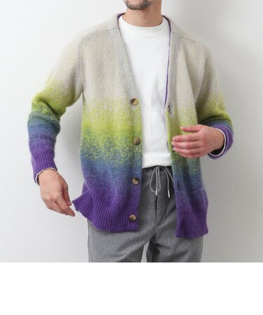 モヘヤカーディガン グラデーション