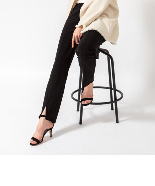 ウォッシャブルカットジョーゼットスリットパンツ