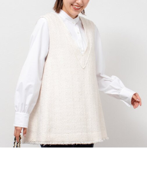 衿フリルシャツ