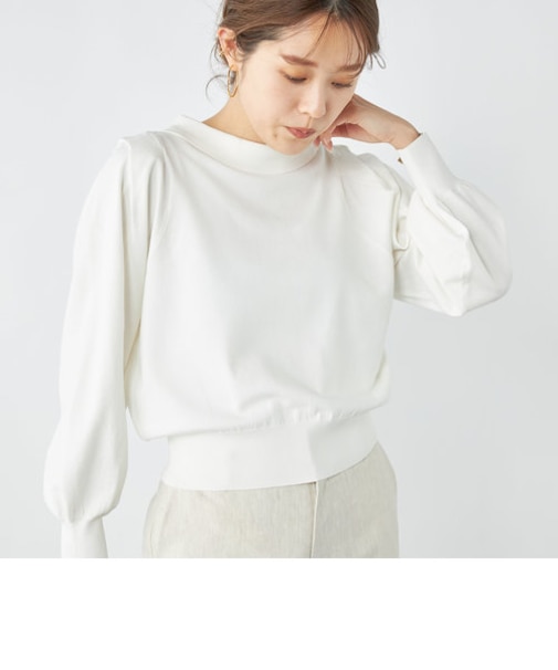 《手洗い可能》襟付き2WAYプルオーバーニット