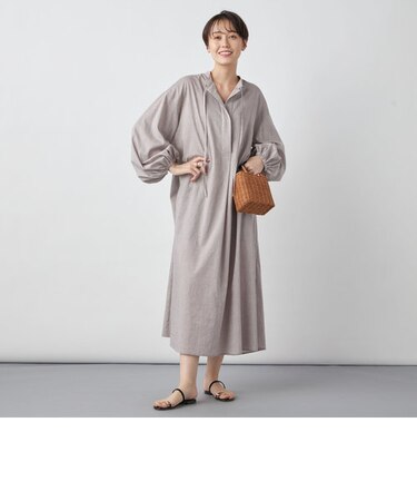 ハイグレードポプリンボリュームスリーブワンピース