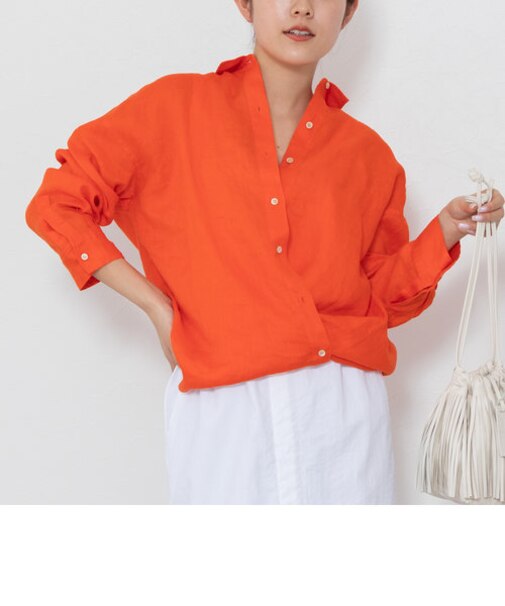 リネンカシュクールシャツ