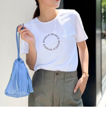 プレーティング天竺ロゴプリントTシャツ