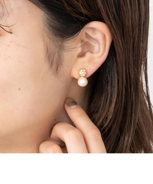 コットンパールキラ双子イヤリング