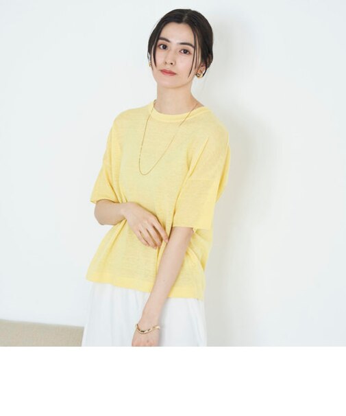 《手洗い可能》パエーゼクルーネックニットT