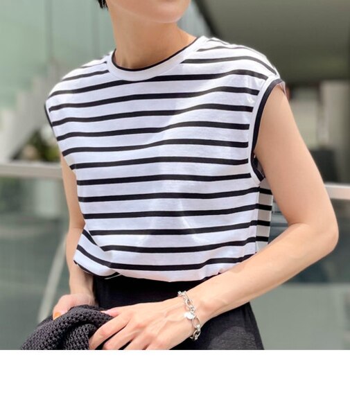 【WEB限定カラーあり】5C BASIC ノースリーブTシャツ