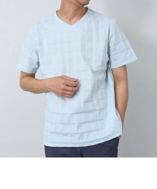 幾何学リンクスVネックTシャツ