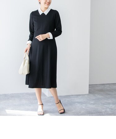 衿付きポンチワンピース