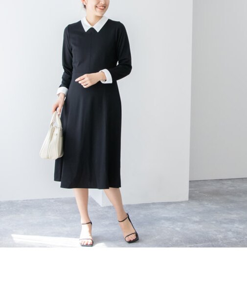 衿付きポンチワンピース