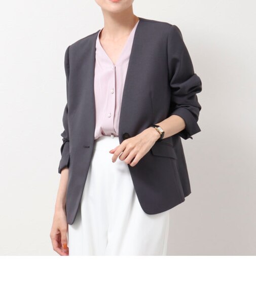 ウォッシャブルSYツイルVネックジャケット