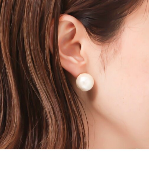 コットンパール16ｍｍピアス