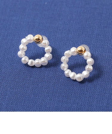 ミニパールサークルピアス