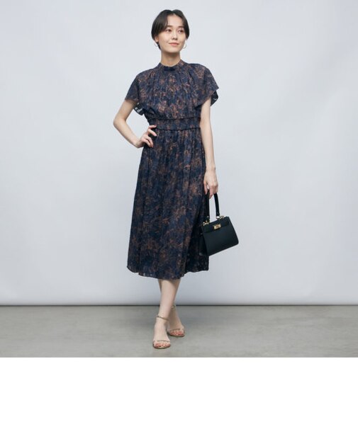 カットジャガードプリントワンピース