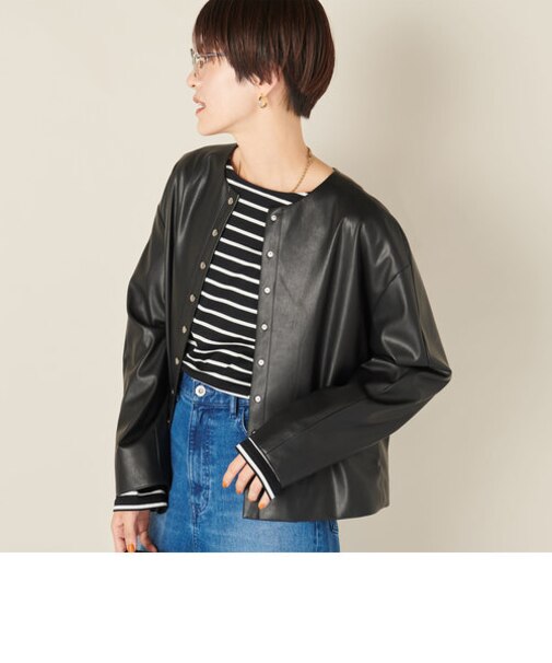 フェイクレザーブルゾン