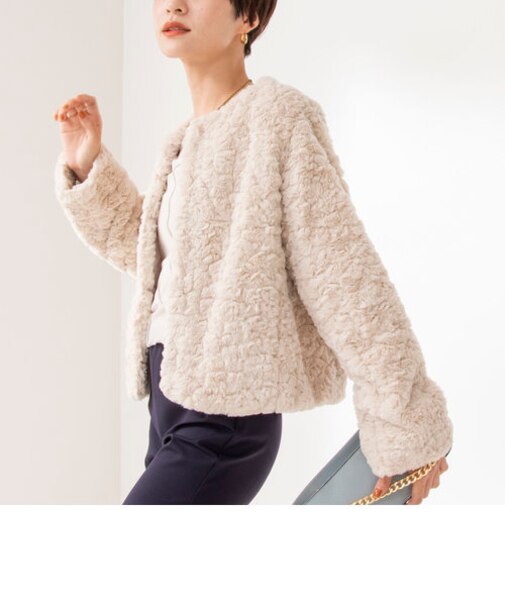 エコファーショート丈ブルゾン