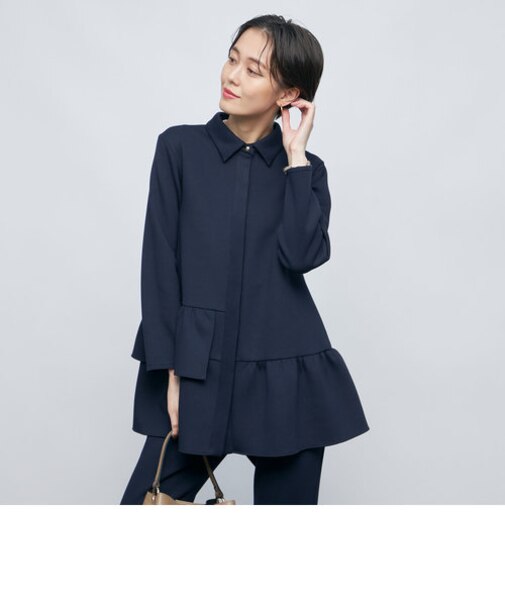 エアボールアシメペプラムオーバーシャツ