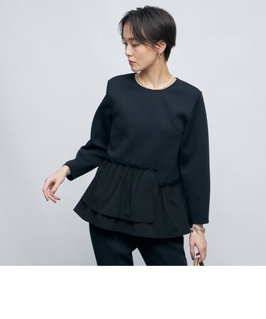 ◇【WEB限定カラーあり】エアボール ペプラムプルオーバーカットソー