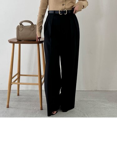 ＜飯豊まりえさん着用＞◇【WEB限定】ウォッシャブルハイスペックギャバジン2タックワイドパンツ