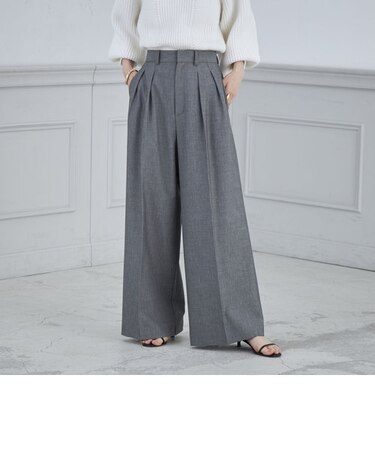 ＜飯豊まりえさん着用＞◇【WEB限定】ウォッシャブルハイスペックギャバジン2タックワイドパンツ