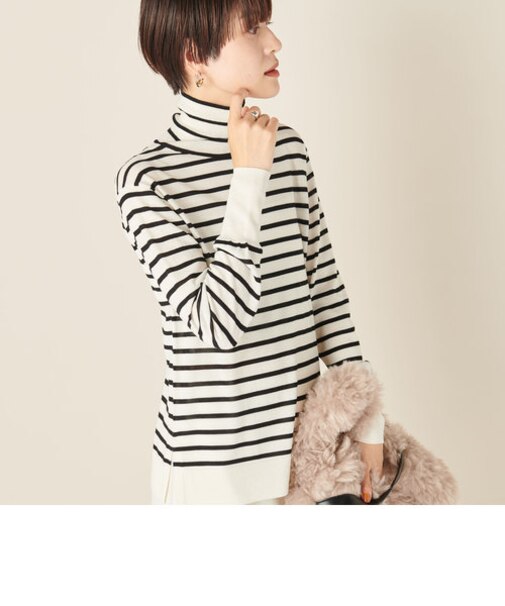 ＜飯豊まりえさん着用＞《手洗い可能》エタニティアンチピリングハイネックプルオーバーニット