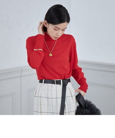 ＜飯豊まりえさん着用＞《手洗い可能》エタニティアンチピリングハイネックプルオーバーニット