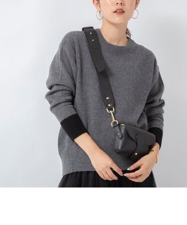 ◇【WEB限定】カシミヤブレンドクルーネックプルオーバーニット