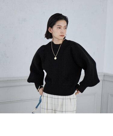 ◇【WEB限定】《手洗い可能》モヘアポリエステル片畦プルオーバーニット