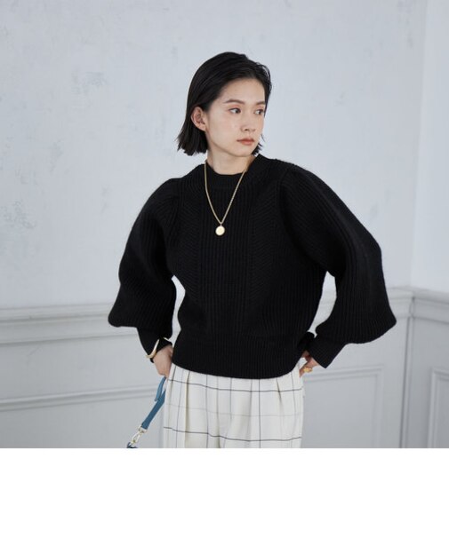 ◇【WEB限定】《手洗い可能》モヘアポリエステル片畦プルオーバーニット