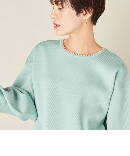◇【WEB限定】《手洗い可能》ミニパール片畦プルオーバーニット