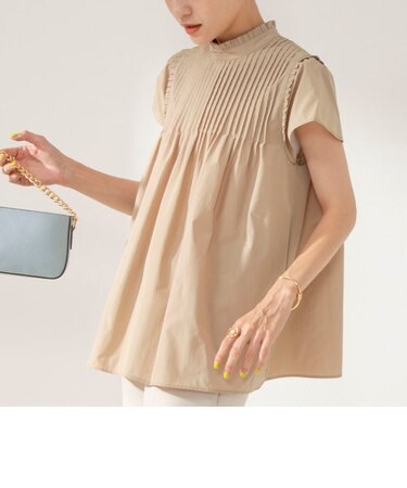 タフタピンタックフリルブラウス