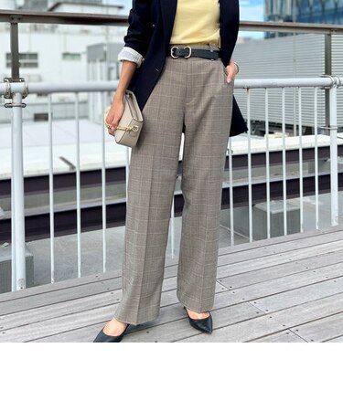 《セットアップ対応》ウォッシャブルウールライクセミワイドパンツ