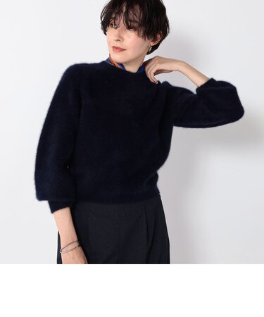 へアリークルーネックプルオーバーニット